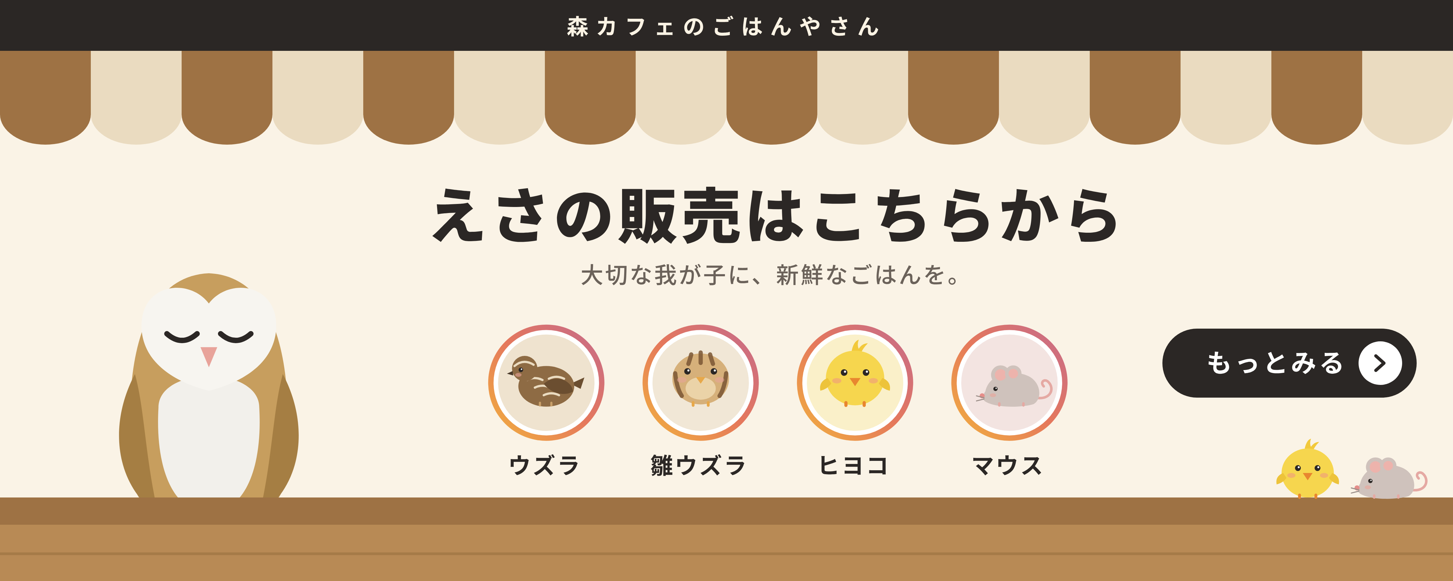 森カフェのごはんやさん えさの販売はこちらから